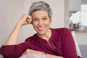 Woman smiling at camera